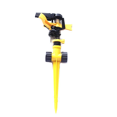 Lawn water irrigation tool pulsating plastic impulse sprinkler with 2-way spike