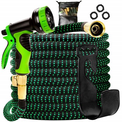 Garden Hose, Expandable, Lightweight, High Density 3750D Outer Fabric, Durable Double Latex Core, Bundle with Spray Nozz